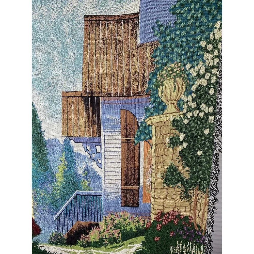 Loom Craft Brand Tapestry Wall Hanging Garden Gate Scene Psalm 100.4